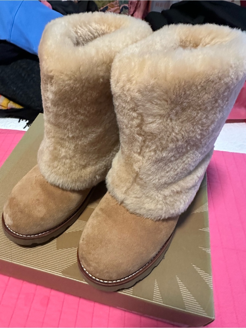 UGG Chestnut Shearling Mid-Calf Booties